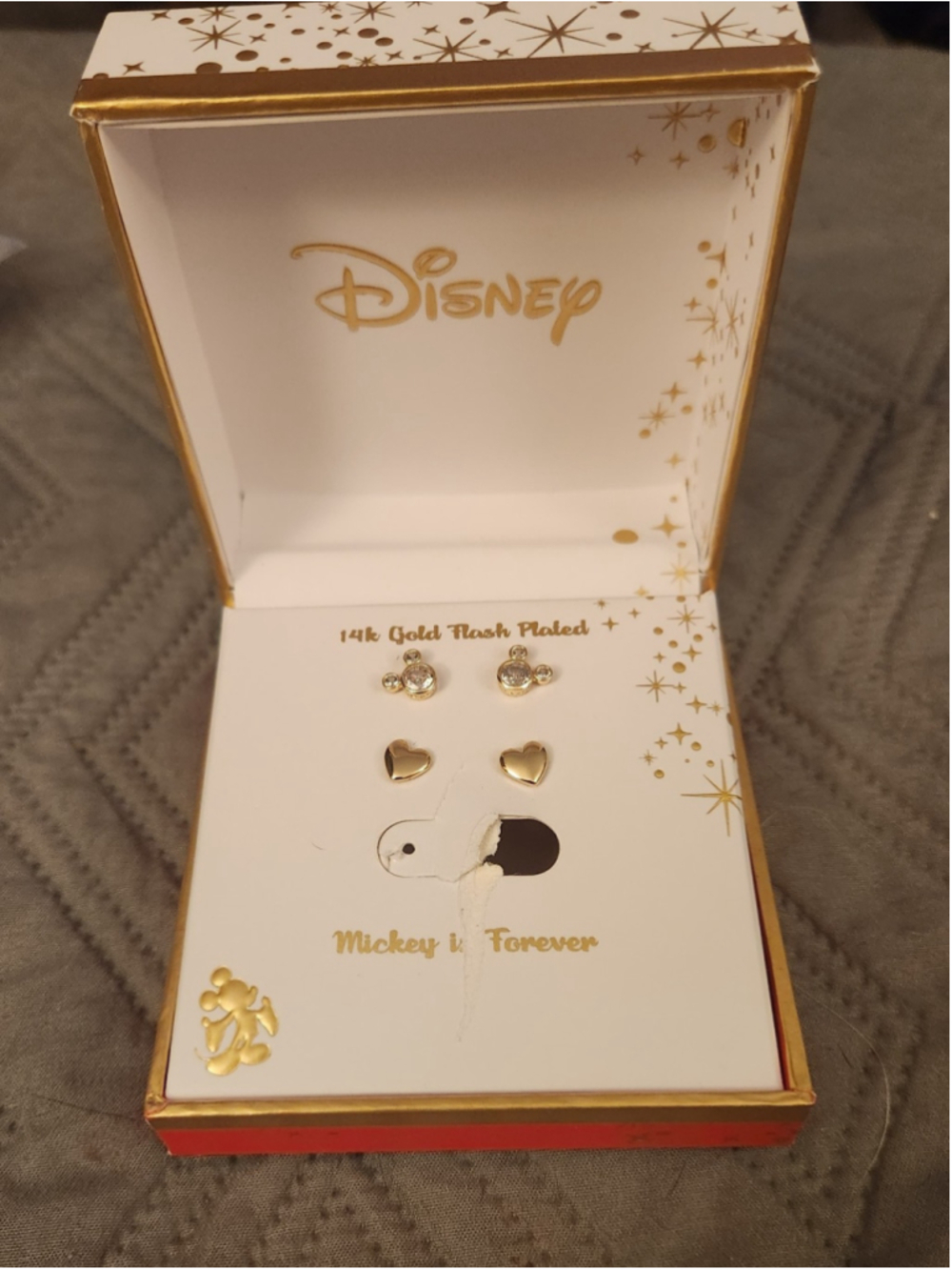 Disney Mickey Mouse Gold Plated Earring Set